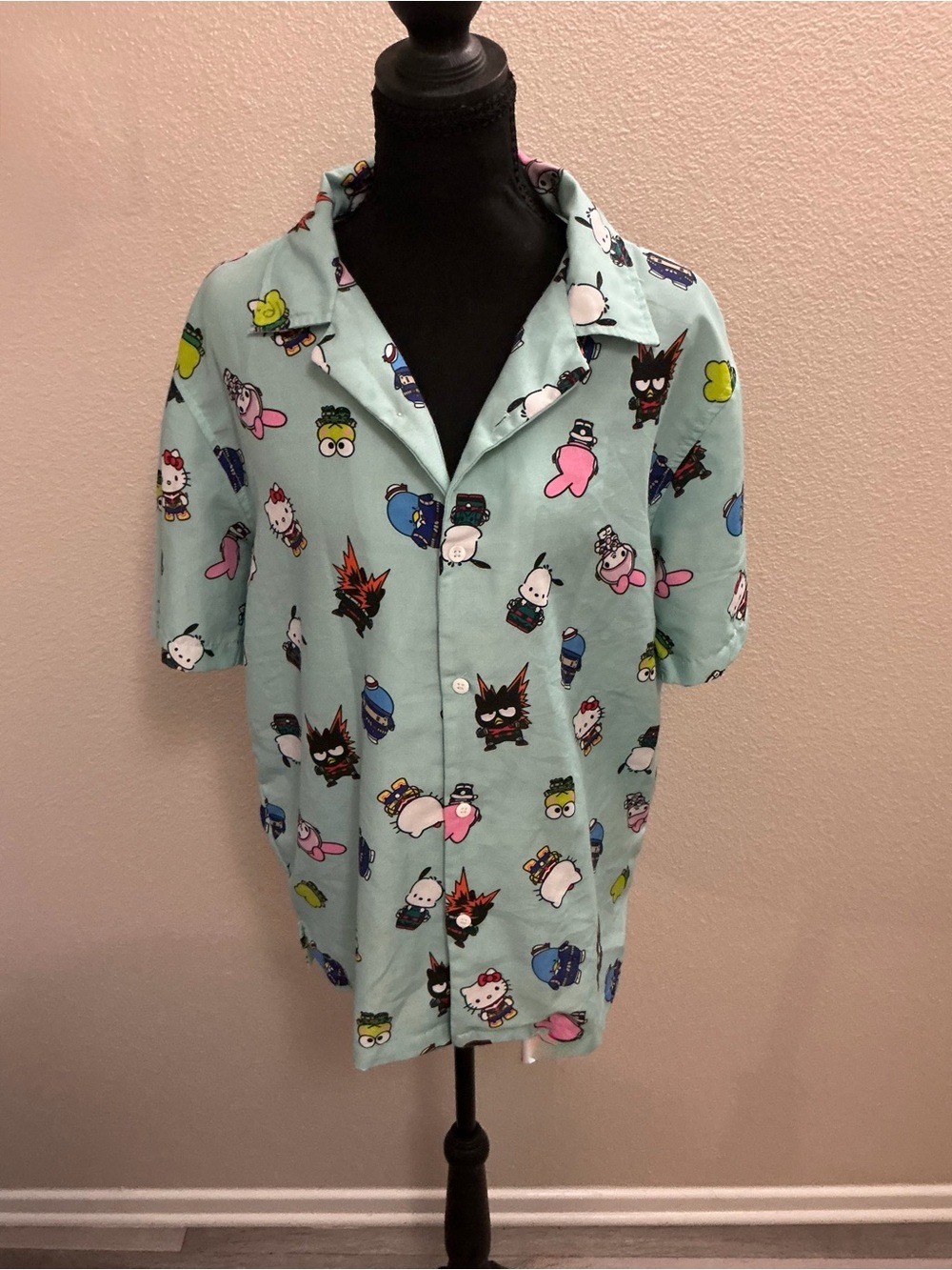 Sanrio Mint, Yellow, Pink & Blue Character Print Shirt